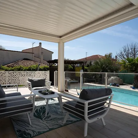 Villa T4bis Climatisee Avec Piscine Privee Et Wifi Vias